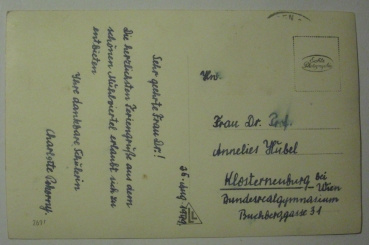 Ansichtskarte Linz a. d. D., Dreifaltigkeitssäule (1949)